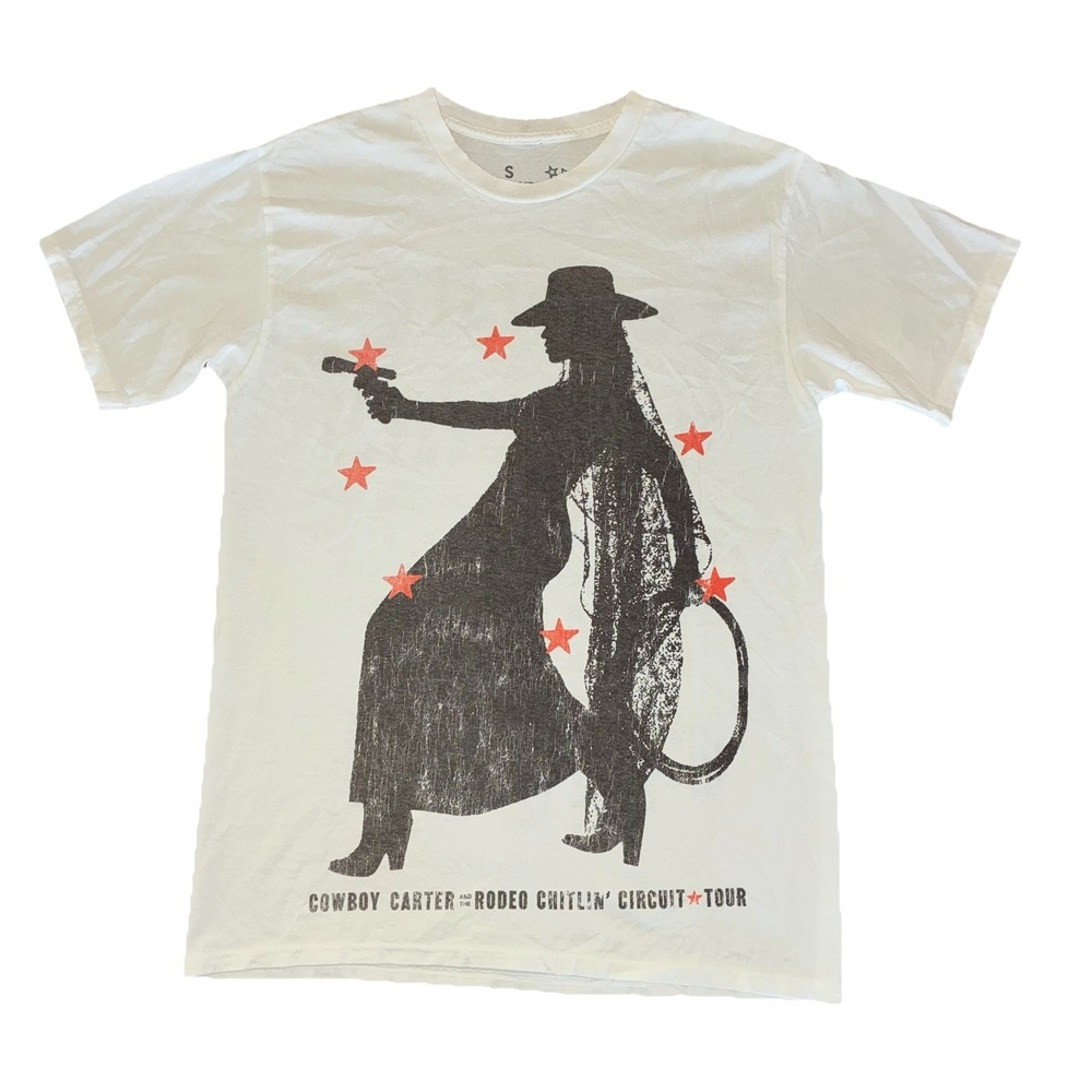 Beyonce Most Wanted Tee S White Cowboy Carter Tour 2025 Merch NEW *flaw‎
